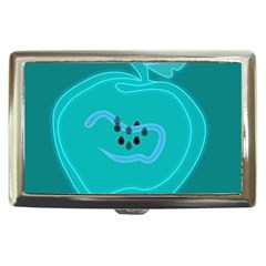 Xray Worms Fruit Apples Blue Cigarette Money Cases by Mariart