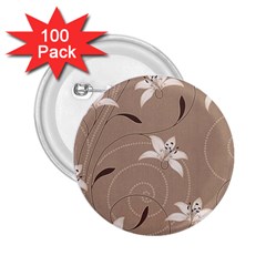 Star Flower Floral Grey Leaf 2 25  Buttons (100 Pack) 