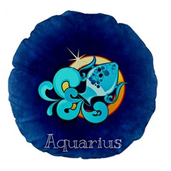 Zodiac Aquarius Large 18  Premium Flano Round Cushions by Mariart