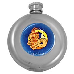 Zodiac Capricorn Round Hip Flask (5 Oz)
