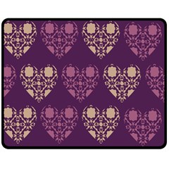 Purple Hearts Seamless Pattern Double Sided Fleece Blanket (medium) 