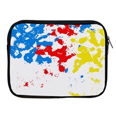 Paint Splatter Digitally Created Blue Red And Yellow Splattering Of Paint On A White Background Apple Ipad 2/3/4 Zipper Cases by Nexatart