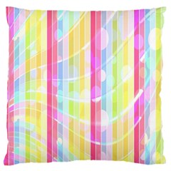 Abstract Stipes Colorful Background Circles And Waves Wallpaper Standard Flano Cushion Case (one Side) by Nexatart
