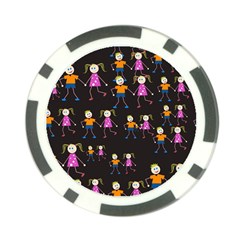 Kids Tile A Fun Cartoon Happy Kids Tiling Pattern Poker Chip Card Guard (10 Pack) by Nexatart