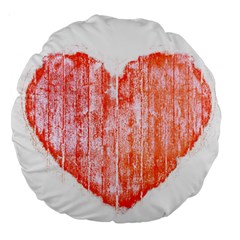 Pop Art Style Grunge Graphic Heart Large 18  Premium Round Cushions by dflcprints