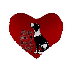 Dog Person Standard 16  Premium Heart Shape Cushions by Valentinaart