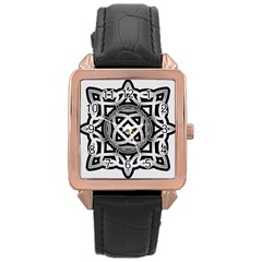 Celtic Draw Drawing Hand Draw Rose Gold Leather Watch  by Nexatart