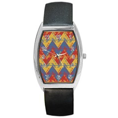 Aztec Traditional Ethnic Pattern Barrel Style Metal Watch by Nexatart