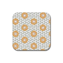 Stamping Pattern Fashion Background Rubber Coaster (square)  by Nexatart