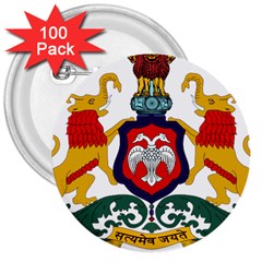 State Seal Of Karnataka 3  Buttons (100 Pack)  by abbeyz71