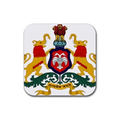 State Seal Of Karnataka Rubber Square Coaster (4 Pack)  by abbeyz71