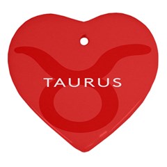 Zodizc Taurus Red Ornament (heart) by Mariart