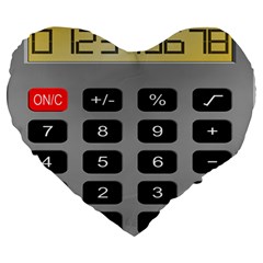 Calculator Large 19  Premium Heart Shape Cushions by Mariart