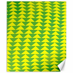 Arrow Triangle Green Yellow Canvas 8  X 10  by Mariart