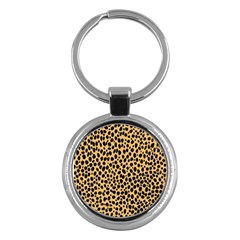 Cheetah Skin Spor Polka Dot Brown Black Dalmantion Key Chains (round) 