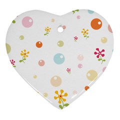 Flower Floral Star Balloon Bubble Heart Ornament (two Sides)