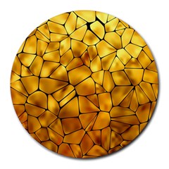 Gold Round Mousepads by Mariart