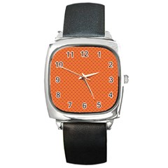 Heart Orange Love Square Metal Watch by Mariart
