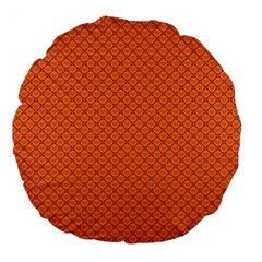 Heart Orange Love Large 18  Premium Flano Round Cushions by Mariart