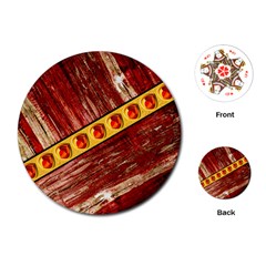 Wood And Jewels Playing Cards (round) 