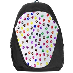 Paw Prints Dog Cat Color Rainbow Animals Backpack Bag