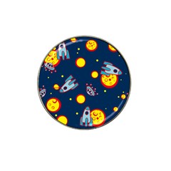 Rocket Ufo Moon Star Space Planet Blue Circle Hat Clip Ball Marker by Mariart