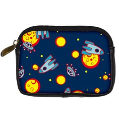 Rocket Ufo Moon Star Space Planet Blue Circle Digital Camera Cases by Mariart