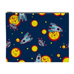 Rocket Ufo Moon Star Space Planet Blue Circle Cosmetic Bag (xl) by Mariart