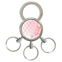 Sakura Flower Floral Pink Star Plaid Wave Chevron 3-ring Key Chains