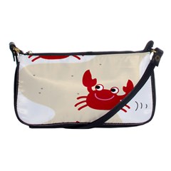 Sand Animals Red Crab Shoulder Clutch Bags by Mariart