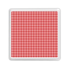 Plaid Red White Line Memory Card Reader (square)  by Mariart