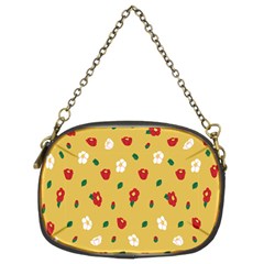 Tulip Sunflower Sakura Flower Floral Red White Leaf Green Chain Purses (two Sides) 