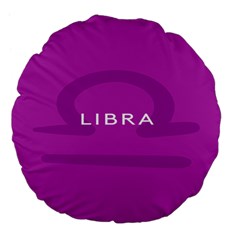Zodizc Libra Purple Large 18  Premium Flano Round Cushions by Mariart