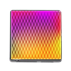 Triangle Plaid Chevron Wave Pink Purple Yellow Rainbow Memory Card Reader (square) by Mariart