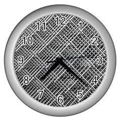 Pattern Metal Pipes Grid Wall Clocks (silver)  by Nexatart