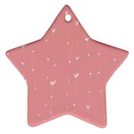 Pink background with white hearts on lines Ornament (Star)