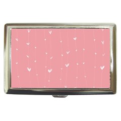 Pink Background With White Hearts On Lines Cigarette Money Cases