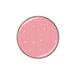 Pink background with white hearts on lines Hat Clip Ball Marker (10 pack)
