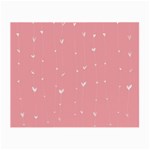 Pink background with white hearts on lines Small Glasses Cloth (2-Side)