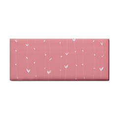 Pink Background With White Hearts On Lines Cosmetic Storage Cases