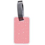 Pink background with white hearts on lines Luggage Tags (One Side) 