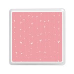 Pink background with white hearts on lines Memory Card Reader (Square) 