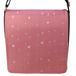 Pink background with white hearts on lines Flap Messenger Bag (S)