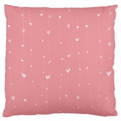 Pink Background With White Hearts On Lines Standard Flano Cushion Case (one Side)