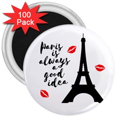 Paris 3  Magnets (100 Pack) by Valentinaart