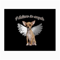 Angel Chihuahua Small Glasses Cloth (2-side) by Valentinaart
