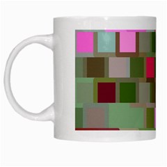 Color Square Tiles Random Effect White Mugs