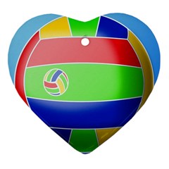 Balloon Volleyball Ball Sport Heart Ornament (two Sides) by Nexatart
