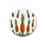Pineapple Print Polygonal Pattern Rubber Coaster (Round)  Front