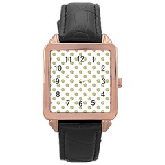 Angry Emoji Graphic Pattern Rose Gold Leather Watch  by dflcprints